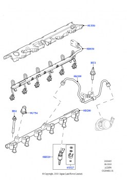 Топливные форсунки и трубопроводы (3.0L AJ20P6 Petrol High)
