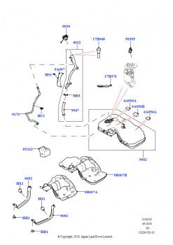 Топл. бак и сопутствующие эле. (2.0L AJ20D4 Diesel Mid NFE, Сборочный завод Хэйлвуд, 2.0L AJ20D4 Diesel LF NFE, Сборочный завод Хэйлвуд, 2.0L AJ20D4 Diesel High NFE, Сборочный заво