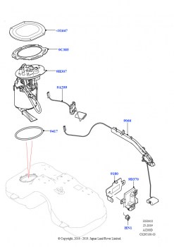 Топливный насос и датчик (2.0L AJ20D4 Diesel LF NFE, Сборочный завод Хэйлвуд, 2.0L AJ20D4 Diesel High NFE, Сборочный завод Хэйлвуд, 2.0L AJ20D4 Diesel Mid NFE, Сборочный завод Хэйл