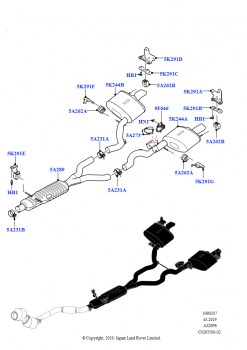 Задняя система выпуска (3.0L AJ20P6 Petrol High)