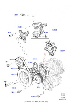 Шкивы и приводные ремни (3.0L AJ20P6 Petrol High)