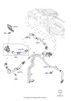 Шланги отопителя (Передний, 3.0L AJ20P6 Petrol High, Без отопителя, С сист.кондиц.возд.-передн./задн., 3.0L AJ20P6 Petrol High, С отопителем PTC, С сист.кондиц.возд.-передн./задн.)