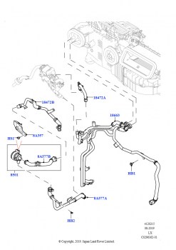 Шланги отопителя (Передний, 3.0L AJ20P6 Petrol High, С отопителем, работающим на топливе, С сист.кондиц.возд.-передн./задн.)