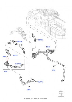 Шланги отопителя (Передний, 3.0L AJ20P6 Petrol High, Подогр.топл.с парк.отопителем и д/у, С передн.комфорт. конд.возд.(IHKA), 3.0L AJ20P6 Petrol High, Подогр.топл.с парк.отопителем