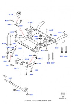 Перед.поперечина+штанга стабилизат. (ПопереЧина, 3.0L DOHC GDI SC V6 БЕНЗИНОВЫЙ, 3.0 V6 D Gen2 Mono Turbo, 3,0 V6-гибридн.электр.дизельн.двиг., 5.0 бензиновый AJ133 DOHC CDA, 3.0L 