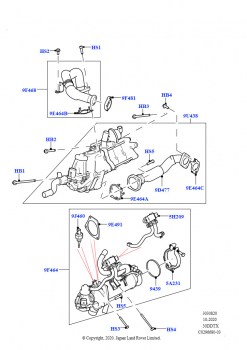 Рециркуляция отработавших газов (Сборка на заводе в г. Солихалл, 3.0 V6 D Gen2 Twin Turbo)