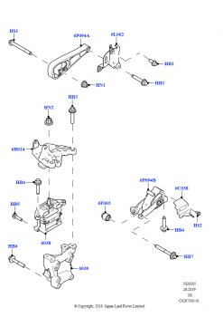 Опора двигателя (2.0L AJ20P4 Petrol E100 NFE, Изготовитель - Changsu (Китай), 2.0L AJ20P4 Petrol Mid NFE, Изготовитель - Changsu (Китай), 2.0L AJ20P4 Petrol High NFE, Изготовитель 