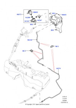 Топливные магистрали (5.0L P AJ133 DOHC CDA S/C Enhanced, Топливный бак с детектором утечек, 5.0L P AJ133 DOHC CDA S/C Enhanced, Бенз.бак с контр.утечек,БольшФлтр)