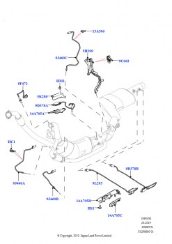 Датчики и модули системы выпуска (Сборка на заводе в г. Нитра, 3.0 V6 D Gen2 Twin Turbo, EU6D дизельн.+ DPF понижен.токсичн.)