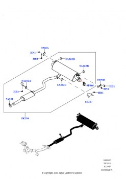 Задняя система выпуска (2.0L AJ20P4 Petrol Mid NFE, Изготовитель - Changsu (Китай))