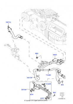 Шланги отопителя (5.0 бензиновый AJ133 DOHC CDA, Доп.электр.насос охлаждающ.жидкости, 5.0L P AJ133 DOHC CDA S/C Enhanced, Доп.электр.насос охлаждающ.жидкости)