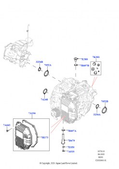 Внешние эл-ты коробки передач (1.5L AJ20P3 Petrol High PHEV, 8 Speed Automatic Trans 8G30, Сборочный завод Хэйлвуд)