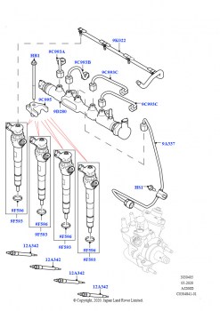 Топливные форсунки и трубопроводы (2.0L AJ20D4 Diesel Mid NFE, Страна изготовления — Бразилия)