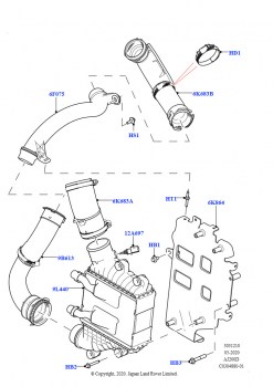 Пром.теплообм/воздуховоды и шланги (2.0L AJ20D4 Diesel Mid NFE, Страна изготовления — Бразилия)