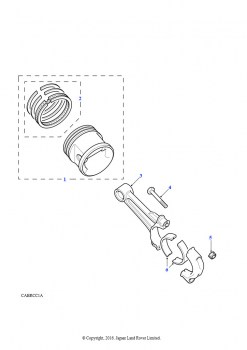 Поршень, шатун и подшипники (V8, EFI, бензин)