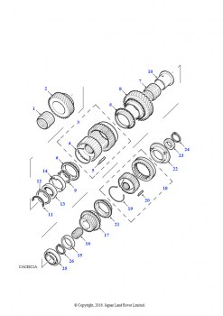 Шестерни вторичного вала 1-я/2-я/5-я (V8 бензиновый, 5-ступ. мех. коробка передач)
