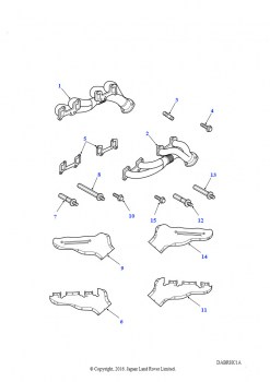 Выпускной коллектор (4,6 л бензин EFI 8 цил., 4,0 л V8 EFI бензин)