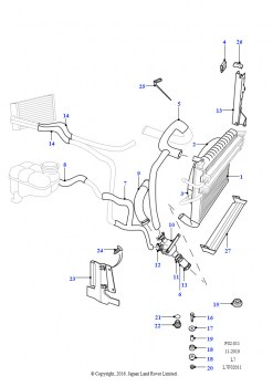 Радиатор и система охлаждения (4,0 л V8 L/R бензин, 4,6 л V8 L/R бензин)