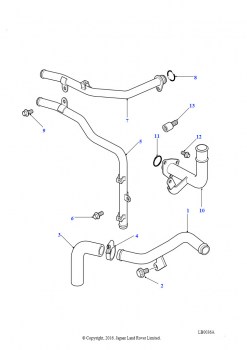 Водяная магистраль (4,6 л бензин EFI 8 цил., 4,0 л V8 EFI бензин)