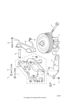 Насос рулевого усилителя с кронштейном (4,6 л V8 EFI L/R бензин, 4,0 л V8 L/R EFI бензин)
