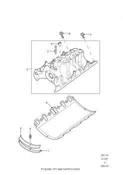 Впускной коллектор - нижний (4,6 л бензин EFI 8 цил., 4,0 л V8 EFI бензин)