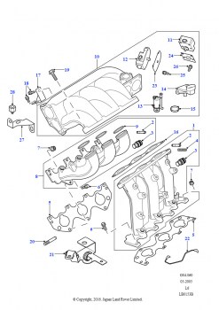 Впускной коллектор (2,5 л KV6 бензин, Автоматическая коробка передач)