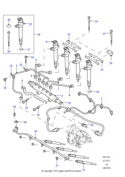 Топливные форсунки и трубопроводы (2.4L Duratorq-TDCi HPCR(140PS)-Puma)