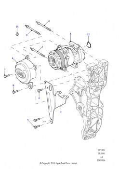 Компрессор кондициониров. воздуха (2.4L Duratorq-TDCi HPCR(140PS)-Puma, С кондиц. возд., упр.вручную 4)