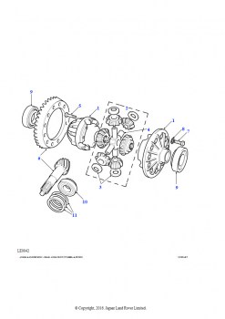Корончатое колесо и шестерня - 4 шестерни (С мостом Land Rover)