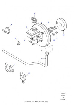 Главный цилиндр и исполнительный механизм (Без аниблокиров. системы тормозов)