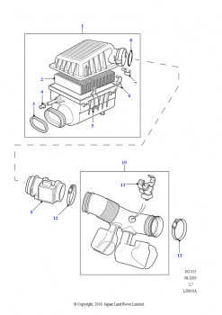 Возд. фильтр и сопутств. элементы (4,6 л V8 EFI L/R бензин, 4,0 л V8 L/R EFI бензин)
