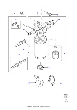 Отстойники (2.5L I5 TI SOHC ДИЗЕЛЬНЫЙ MP EFI, 2,5 л 5 цил. L/R, турбо дизель, Td5)