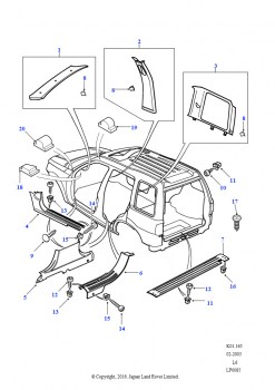 Отделочные элементы стойки и порожка (5-дверный Station Wagon, (-)