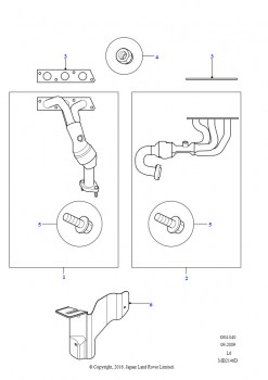 Выпускной коллектор (2,5 л KV6 бензин, Автоматическая коробка передач)