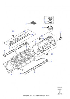 Распредвал, крышка распредвала (2,5 л KV6 бензин, Автоматическая коробка передач)