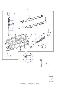 Головка блока цилиндров - общая в сборе (2,5 л KV6 бензин, Автоматическая коробка передач)