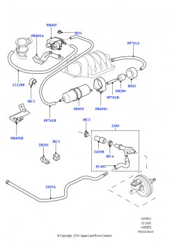 Вакуумное управл. и впуск воздуха (M62 B44 4.4 V8 бензин)