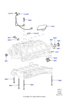 Блок цилиндров и заглушки (AJ бензин 4.4 V8 EFI (220кВт))