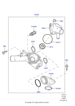 Термостат/корпус и сопут.эл-ты (AJ бензин 4.4 V8 EFI (220кВт))