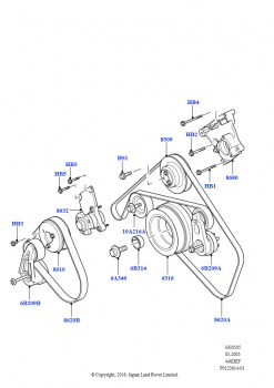 Шкивы и приводные ремни (AJ бензин 4.4 V8 EFI (220кВт), Без контроля устойчивости)