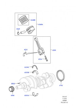 Коленчатый вал/поршни и подшипники (AJ бензин 4.4 V8 EFI (220кВт))
