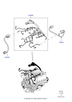 Электропр.на двигат.и перегородке (Двигатель, AJ бензин 4.4 V8 EFI (220кВт))