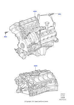 Сервисн.двиг.и неукомпл.блок цил. (AJ бензин 4.2 V8 Supercharged)