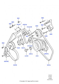 Шкивы и приводные ремни (AJ бензин 4.2 V8 Supercharged)