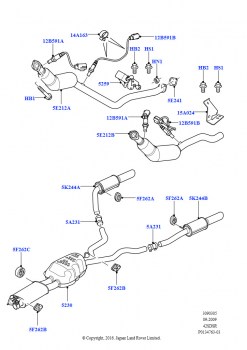 Система выпуска (AJ бензин 4.2 V8 Supercharged)