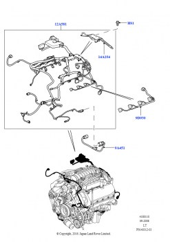 Электропр.на двигат.и перегородке (Двигатель, AJ бензин 4.2 V8 Supercharged)