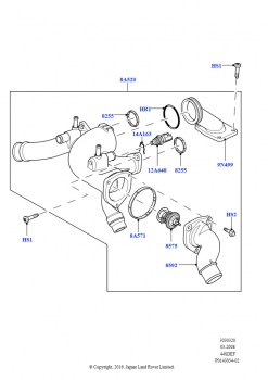 Термостат/корпус и сопут.эл-ты (AJ бензин 4.4 V8 EFI (220кВт))