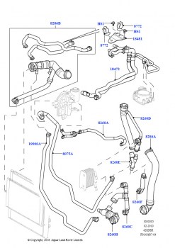 Трубопр.и шланги сист.охлажд. (AJ бензин 4.2 V8 Supercharged)