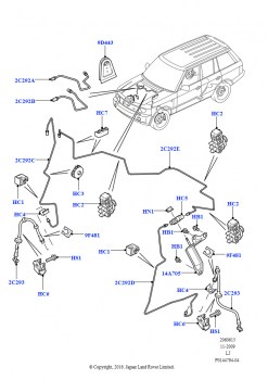 Передние тормозные трубопроводы (AJ бензин 4.4 V8 EFI (220кВт), AJ бензин 4.2 V8 Supercharged)