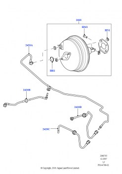 Усилитель тормозов (AJ бензин 4.4 V8 EFI (220кВт), AJ бензин 4.2 V8 Supercharged)